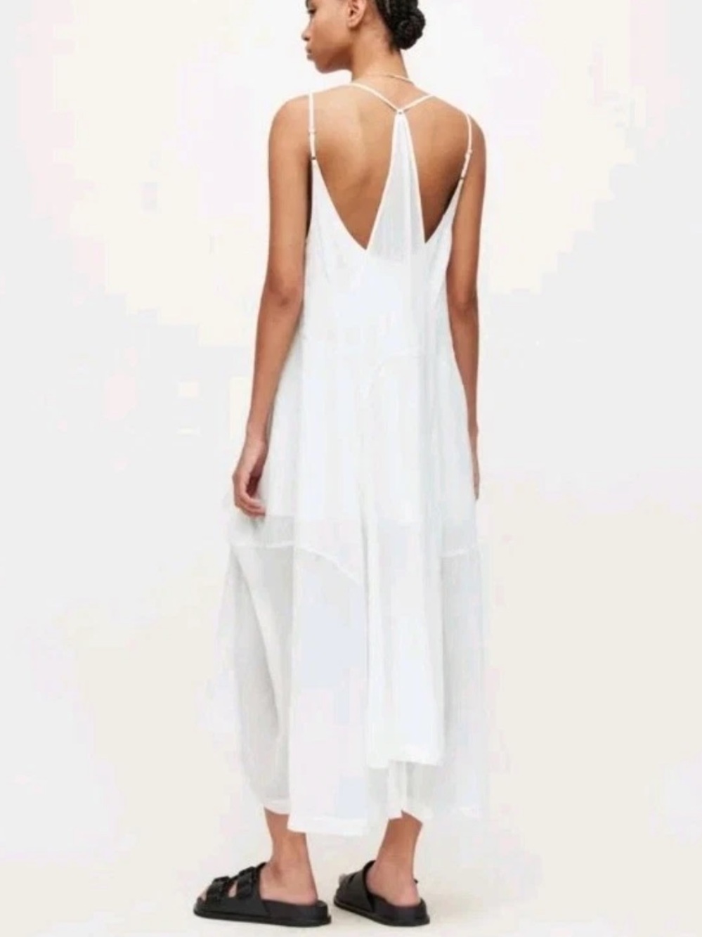 AllSaints Areena Sleeveless Maxi Dress in Optic White.